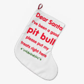 Grande Chaussette De Noël bon pitbull (Devant (Accrochage))