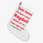Grande Chaussette De Noël bon Ragdoll (Devant (Accrochage))
