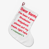 Grande Chaussette De Noël bon Rhodesian Ridgeback (Devant (Accrochage))