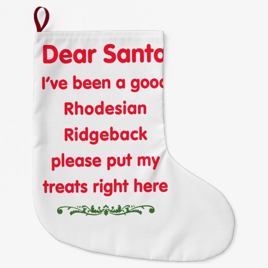 Grande Chaussette De Noël bon Rhodesian Ridgeback (Devant)