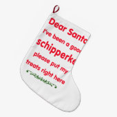 Grande Chaussette De Noël bon schipperke (Devant (Accrochage))