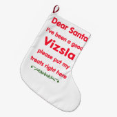 Grande Chaussette De Noël bon vizsla (Devant (Accrochage))