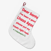 Grande Chaussette De Noël bonne Lhasa Apso (Devant (Accrochage))