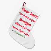 Grande Chaussette De Noël bonne perruche (Devant (Accrochage))