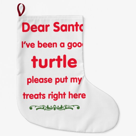 Grande Chaussette De Noël bonne tortue (Devant)