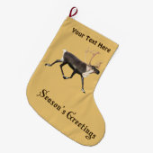 Grande Chaussette De Noël Bonnes Fêtes - Bull Caribou (Devant (Accrochage))