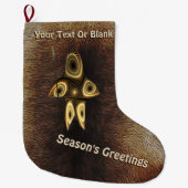 Grande Chaussette De Noël Bonnes Fêtes - Chasseur inuit fragile (Devant)