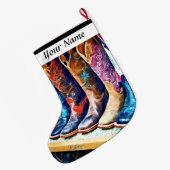 Grande Chaussette De Noël Bottes de cowboy (Dos (Accrochage))