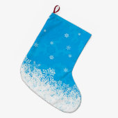 Grande Chaussette De Noël Bouche de Noël bleu neige (Devant (Accrochage))