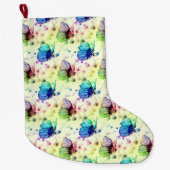 Grande Chaussette De Noël Bouchon de papillons aquarelle (Devant)