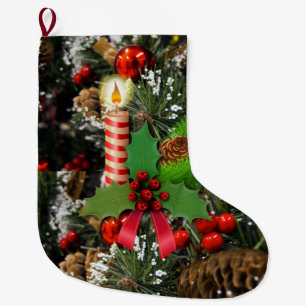 Grande Chaussette De Noël Bougie de Noël, Bougie de Noël