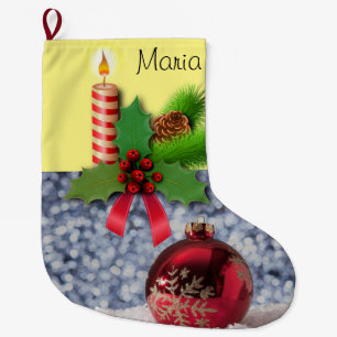 Grande Chaussette De Noël Bougie de Noël, Bougie de Noël