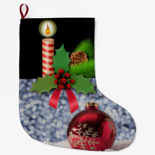 Grande Chaussette De Noël Bougie de Noël, Bougie de Noël