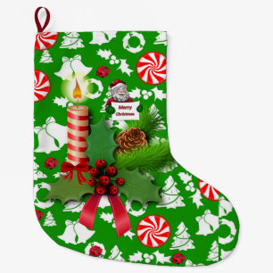 Grande Chaussette De Noël Bougie de Noël, Bougie de Noël