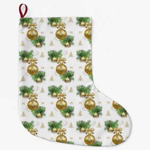 Grande Chaussette De Noël Boule de Noël, Boules d'or
