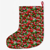 Grande Chaussette De Noël Boules de Noël 3D (Dos)