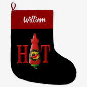 Grande Chaussette De Noël Bouteille de sauce chaude Stocking de Noël (Devant)