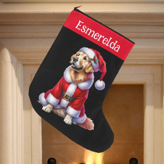 Grande Chaussette De Noël Boutique de Noël de l'amatrice dorée personnalisée