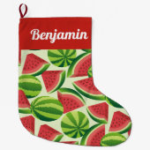 Grande Chaussette De Noël Boutique de Noël Motif de pastèque (Devant)