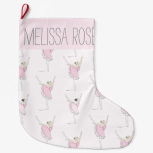 Grande Chaussette De Noël Boutique de Noël personnalisée Ballerina rose