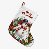Grande Chaussette De Noël Boutique de Noël Snowman personnalisable (Devant (Accrochage))
