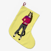 Grande Chaussette De Noël bouton catgirl (Devant (Accrochage))