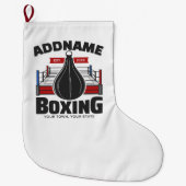 Grande Chaussette De Noël Boxe Anneau AJOUTER NOM Boxer Gym Speed Sac (Devant)