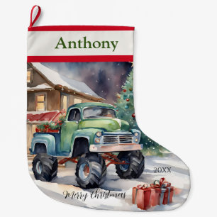 Grande Chaussette De Noël Boys Xmas Monster Truck