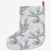 Grande Chaussette De Noël Branches chic gris argent Noël (Dos)