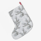 Grande Chaussette De Noël Branches chic gris argent Noël (Dos (Accrochage))