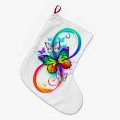 Grande Chaussette De Noël Bright infinity with rainbow butterfly (Devant (Accrochage))