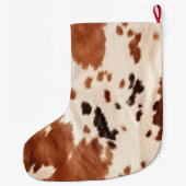 Grande Chaussette De Noël Brown Cream Southwest Cowhide Christmas (Dos)