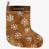 Grande Chaussette De Noël Brown Flèches blanches d'hiver (Devant)
