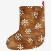Grande Chaussette De Noël Brown Flèches blanches d'hiver (Dos)
