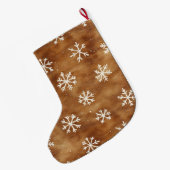 Grande Chaussette De Noël Brown Flèches blanches d'hiver (Dos (Accrochage))