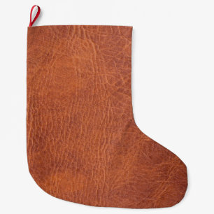 Grande Chaussette De Noël Brown leather
