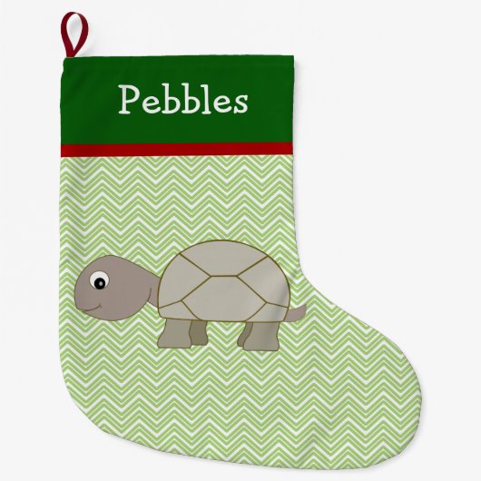 Grande Chaussette De Noël Brown turtle Pet personnalisé (Devant)