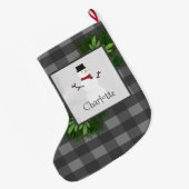 Grande Chaussette De Noël Buffle gris de neige Plaid Stocker (Dos (Accrochage))