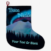 Grande Chaussette De Noël Buon Natale - Aurora Borealis (Devant)