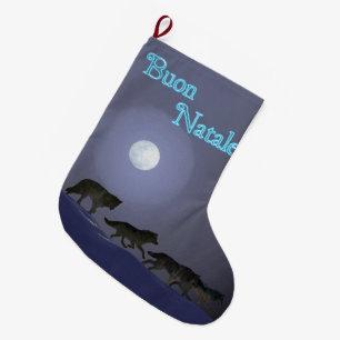Grande Chaussette De Noël Buon Natale - Pack Wolf