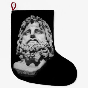 Grande Chaussette De Noël Buste en marbre gréco-romain Classique Noir et Bla