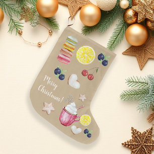 Grande Chaussette De Noël Cacao chaud de Noël et bons vœux