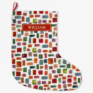 Grande Chaussette De Noël Cadeau - Aquarelle Colorée Boîte Cadeau Personna
