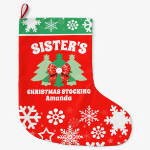Grande Chaussette De Noël Cadeau de Noël de Soeur personnalisée