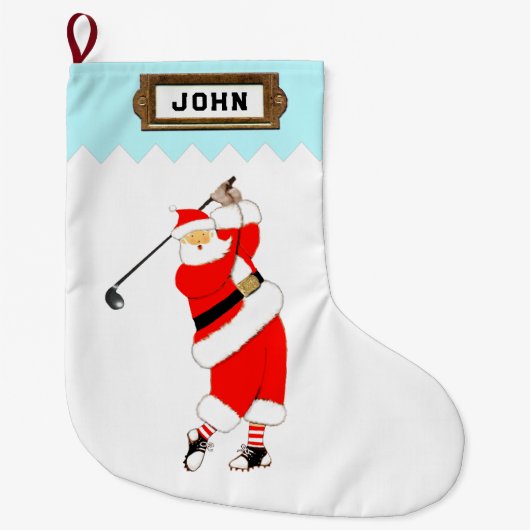 Grande Chaussette De Noël Cadeau de vacances de golf (Devant)