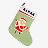 Grande Chaussette De Noël Cadeau de vacances de golf personnalisé (Devant (Accrochage))