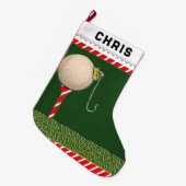 Grande Chaussette De Noël Cadeau de vacances de golf personnalisé (Devant (Accrochage))