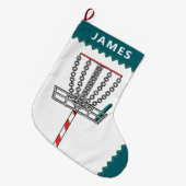 Grande Chaussette De Noël Cadeau de vacances de golf sur disque (Devant (Accrochage))