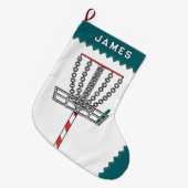 Grande Chaussette De Noël Cadeau de vacances de golf sur disque (Devant (Accrochage))