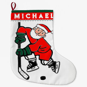 Grande Chaussette De Noël Cadeau de vacances de hockey sur glace